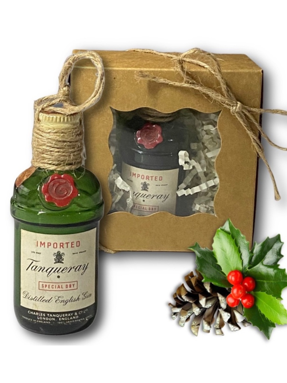 Tanqueray Special Dry Distilled English Gin Artisan Vintage Bottle Ornament